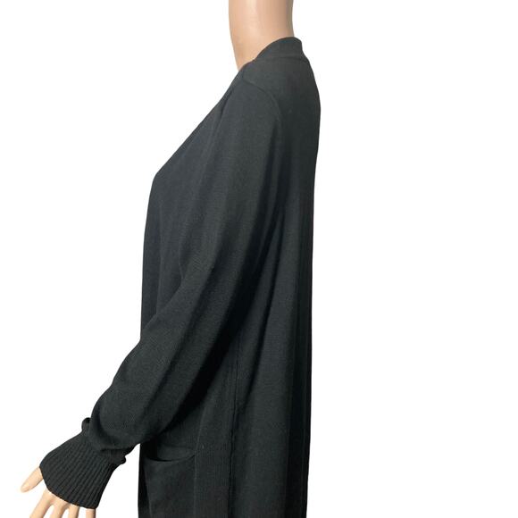 Ceny Long Cardigan Coatigan Sweater Womens Small Black Open Front Knit New - Picture 13 of 16